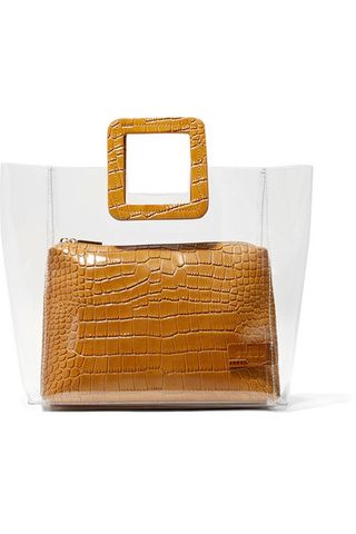 Staud + Shirley Croc-Effect Leather and PVC Tote