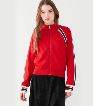 Urban Outfitters + UO Striped Track Jacket Sweater