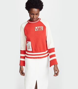 Mira Mikati + Varsity Sweater