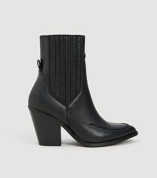 Mango + Leather Cowboy Ankle Boots