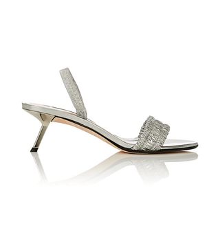 Alchimia Di Ballin + Crucis Metallic Leather Slingback Sandals