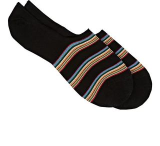 Paul Smith + Striped Stretch Cotton-Blend No-Show Socks