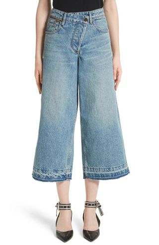 Monse + Shifted Zip Crop Wide Leg Jeans