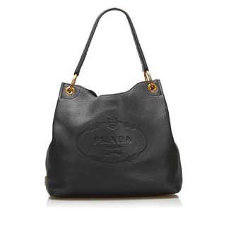 Prada + Canapa Logo Vitello Phenix Shoulder Bag