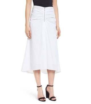 Trouve + Ruched Front Midi Skirt