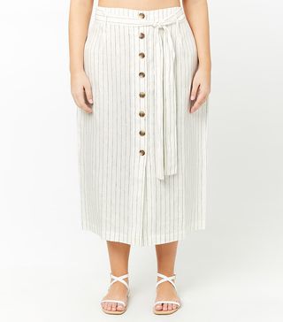 Forever 21 + Striped Button-Front Maxi Skirt