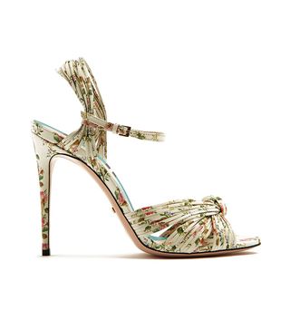 Gucci + Allie Rose-Print Leather Sandals