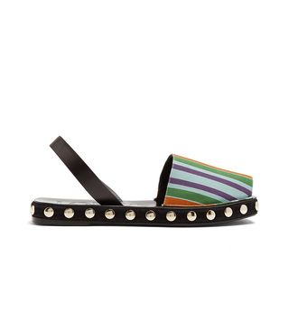 Loewe + Striped Canvas Slingback Sandals
