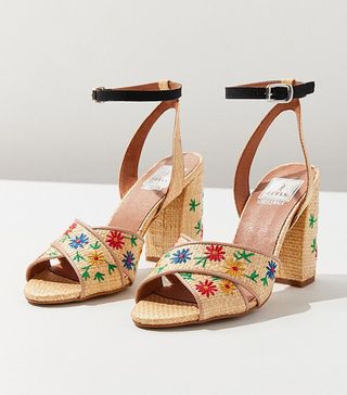 Urban Outfitters + Crosswalk Oralisa Raffia Floral Heel