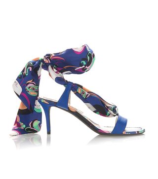 Emilio Pucci + Silk Tie Heeled Sandal