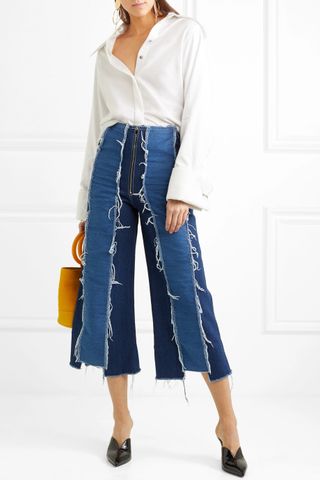 Rejina Pyo + Bella Cropped Distressed High-Rise Wide-Leg Jeans