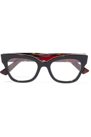 Gucci + Cat-Eye Embellished Acetate Optical Glasses