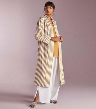 Zara + Two-Tone Striped Housecoat