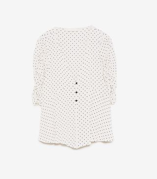 Zara + V-Neck Top With Draped Sleeves