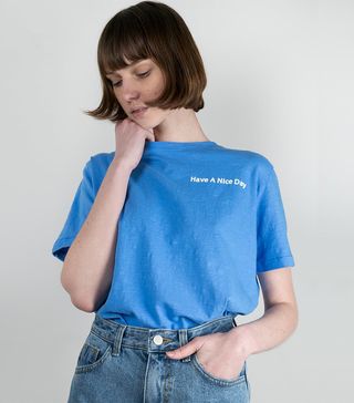 Frankie + Have a Nice Day Blue Tee