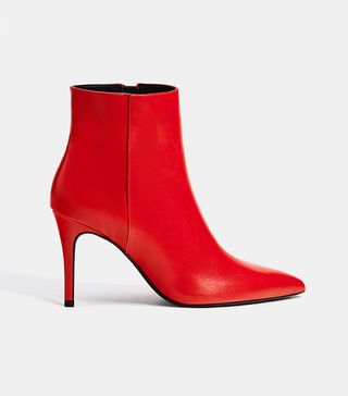 Bershka + Stiletto Heel Ankle Boots With Pointed Toes