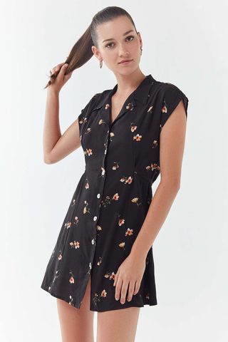 Urban Outfitters + UO Floral Button-Down Shirt Dress