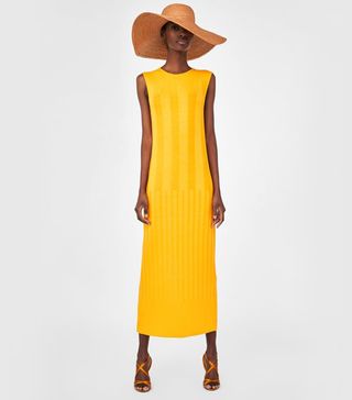 Zara + Contrasting Ribbed Dress