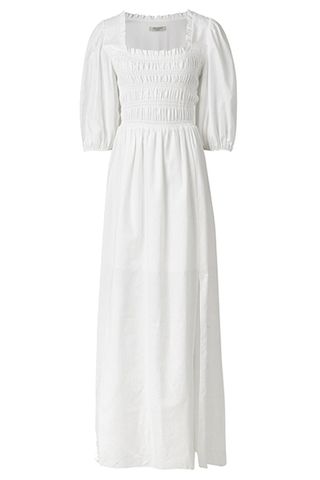 AllSaints + Livi Linen Dress in Chalk White