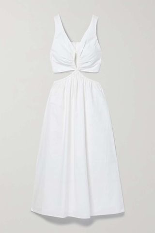 Anine Bing + Dione Cutout Cotton-Poplin Midi Dress