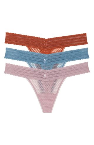 Madewell + 3-Pack Geo Lace Thongs