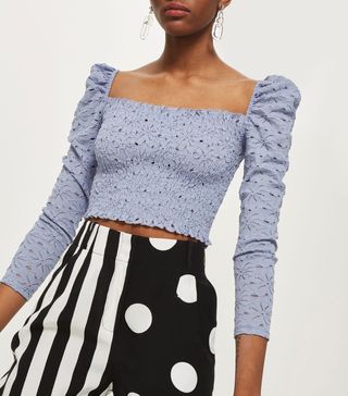 Topshop + Daisy Lace Shirred Top