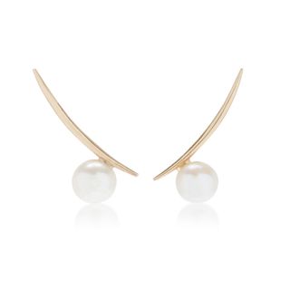 White/Space + 14K Gold Pearl Earrings