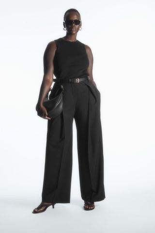 COS + Wide-Leg Pleated Wool Pants