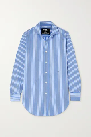 HommeGirls + Striped Cotton-Poplin Shirt