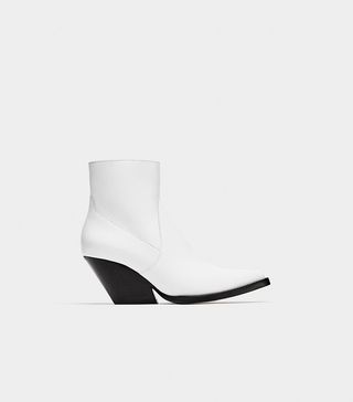 Zara + Leather Cowboy Ankle Boots