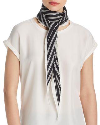 Rag & Bone + Striped Silk Skinny Scarf