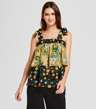 Who What Wear + Floral Print Flowy Tiered Tank Top