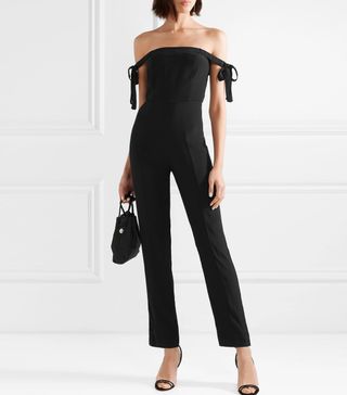 Staud + Rosa Off-the-Shoulder Crepe Jumpsuit