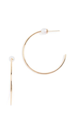 Vita Fede + Sfera Freshwater Cultured Pearl Hoop Earrings