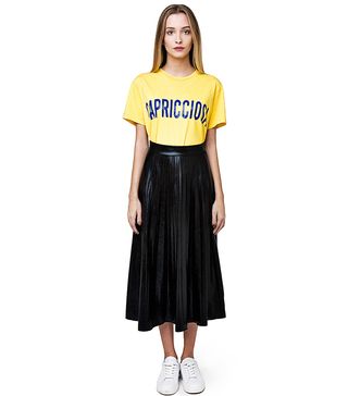 Capricciosa + Basic Yellow T-Shirt With Blue Lettering