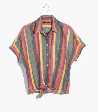 Madewell + Short-Sleeve Tie-Front Shirt