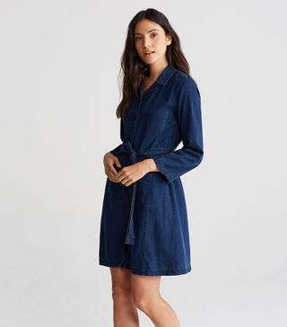 Eileen Fisher + Tencel Organic Cotton Denim Shirt Dress