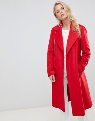 Helene Berman + Belted Wrap Coat in Wool Blend