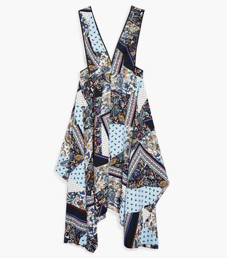 Topshop + Scarf Print Pinafore Dress