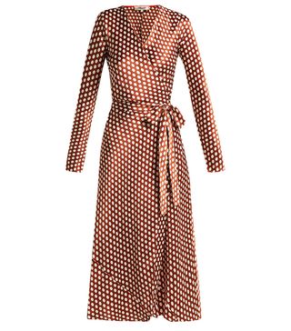 Diane von Furstenberg + Baker Polka-Dot Wrap-Around Silk Dress