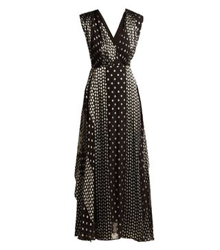 Diane von Furstenberg + Polka-Dot Silk-Satin Dress
