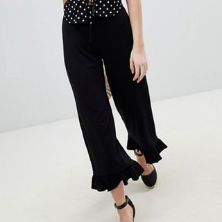 ASOS + Design Trousers With Fluted Ruffle Hem
