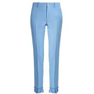 Gucci + Ruffle-Trimmed Silk and Wool-Blend Cady Trousers