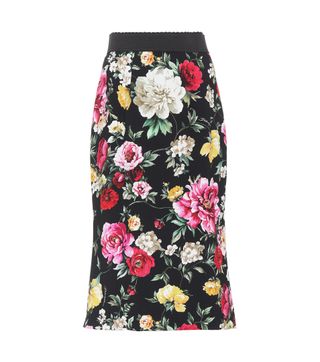 Dolce & Gabbana + Floral-Printed Midi Skirt