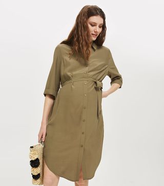 Topshop Maternity + Belted Utility Shirt Dress