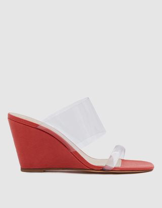 Maryam Nassir Zadeh + Olympia Wedge in Red Faux Lizard