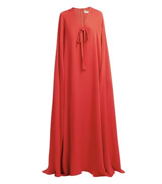 Elie Saab + Cape-Sleeve Silk-Crepe Gown