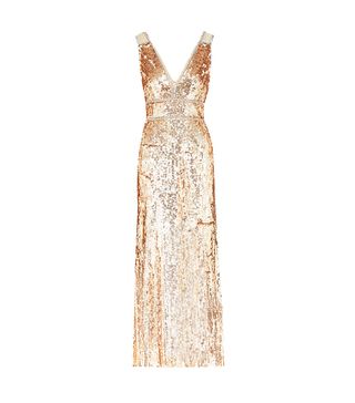 Jenny Packham + Oriel Crystal-Embellsihed Sequinned Gown