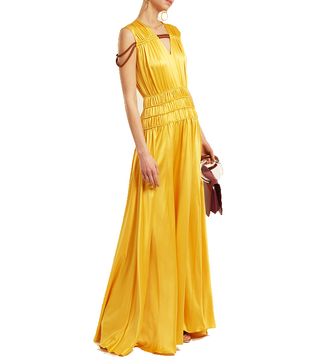 Roksanda + Brona Gathered Rope-Detail Silk-Satin Gown