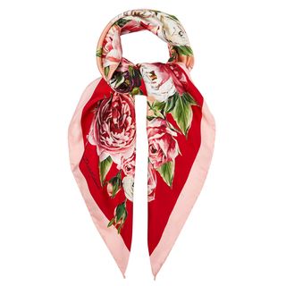 Dolce & Gabbana + Rose-Print Silk Scarf
